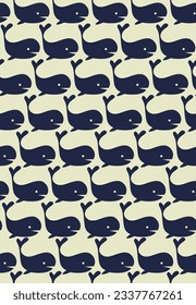 navy cute dolphins seamless vector pattern, dolphin, marine sea, pattern for kids