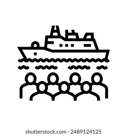 navy day chinese holiday line icon vector. navy day chinese holiday sign. isolated contour symbol black illustration