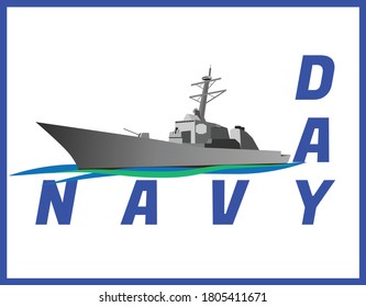 NAVY DAY - warship vector logo