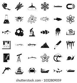 Navy department icons set. Simple set of 36 navy department vector icons for web isolated on white background