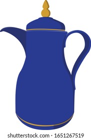 Navy Flat Tea and Arabic Coffee Pot