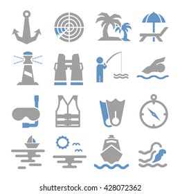 navy, fleet icon set