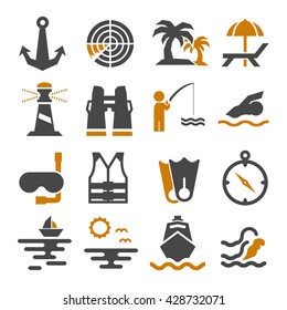 navy, fleet icon set