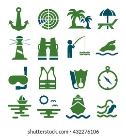 navy, fleet icon set