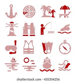 navy, fleet icon set