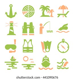navy, fleet icon set