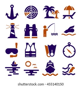 navy, fleet icon set