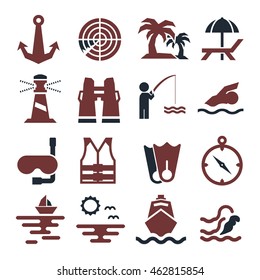 navy, fleet icon set