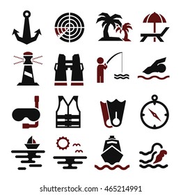 navy, fleet icon set