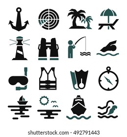 navy, fleet icon set