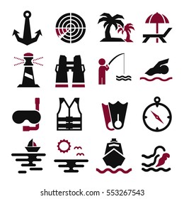 navy, fleet icon set