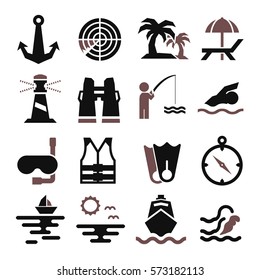 navy, fleet icon set