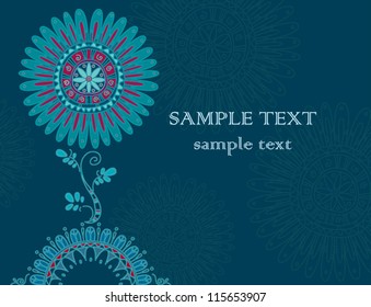Navy floral background