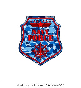 Navy Force Camouflage Design Logo