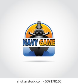 Navy Game icon logo template. colorful and sun image. vector illustrator eps.10