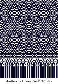 Navy geometric pattern design, white background