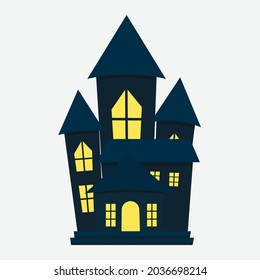 Clíparte vectorial de la casa fantasma de la marina para el icono de ilustración de halloween