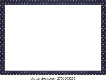 Navy and Gold Dot Pattern Simple Modern Polka Dot Frame