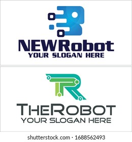 Símbolo de línea azul gris verde azul marino símbolo de línea círculo moderno plantilla de logotipo adecuado para Technology Services Robot Business Company ilustración de empresa maquina ingeniero de fábrica elemento de innovación 