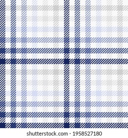 Navy and grey ombré plaid. Seamless vector check pattern suitable for men’s and women’s fashion, home decor and stationary