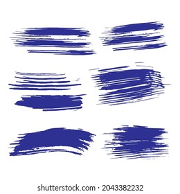 Navy Grunge Element. Indigo Splash Banner. Blue Watercolor Painting. Azure Collection Of Hand Drawn Grunge Brushes. Distress frame. Old Dirty Wall. Dirty Brushes. Grunge Strokes.