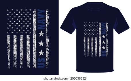  Navy Grunge Flag Usa Navy Tshirt Design