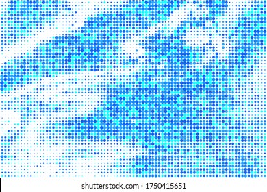 Navy Halftone Pop. Blue Dots Background. Cobalt Gradient Background. Beryl Grunge Overlay. Comic Wallpaper. Vector Pattern. Indigo Circle Frame. Azure Vintage Monochrome.