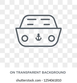 Navy Hat icon. Trendy flat vector Navy Hat icon on transparent background from Nautical collection. High quality filled Navy Hat symbol use for web and mobile