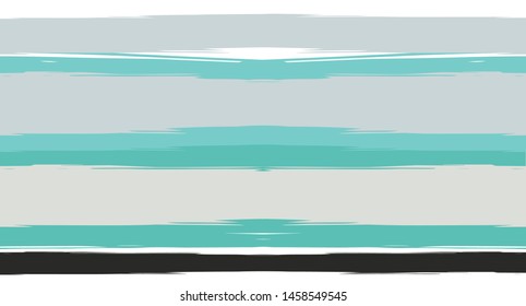 Navy Horizontal Paintbrush Seamless Sailor Stripes. Geometric Retro Vintage Graffiti Maritime Texture. Hand Painted Male or Female T-Shirt Winter Banner Pattern. Blue Waves Watercolor Sailor Stripes