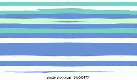 Navy Horizontal Watercolor Seamless Sailor Stripes. Geometric Trendy Summer Maritime Texture Prints. Hand Painted Male or Female T-Shirt Hipster Pattern Design. Blue Suit Watercolor Sailor Stripes
