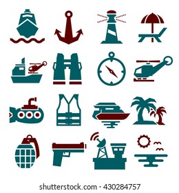 navy icon set