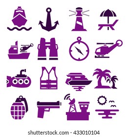 navy icon set