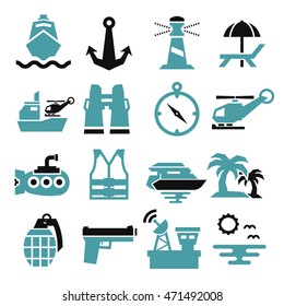 navy icon set
