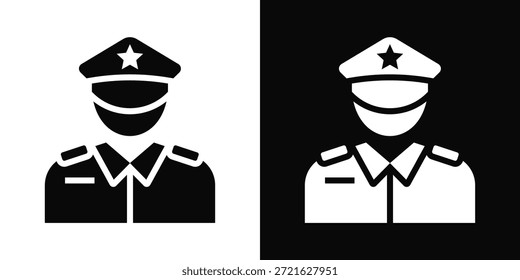Estilo de fondo blanco y negro del icono de la marina