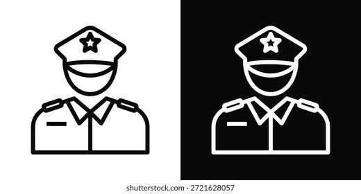 Estilo de fondo blanco y negro del icono de la marina
