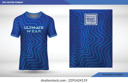 navy line art wave Sports jersey and t-shirt template sports jersey design vector mockup. Sports design for football and soccer