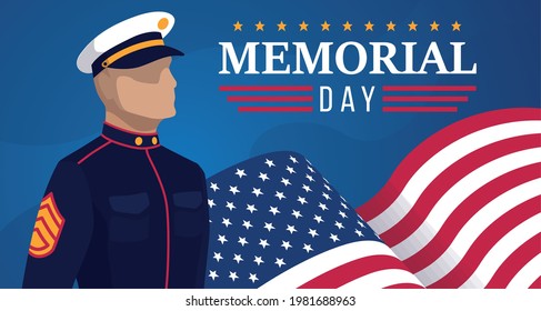 Navy man of USA Memorial day