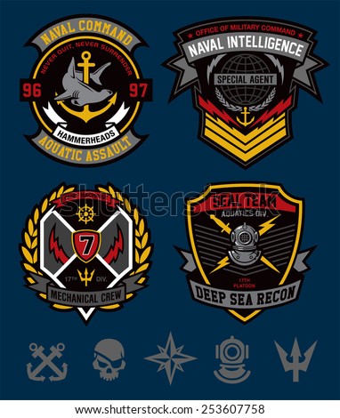 Navy military patch set