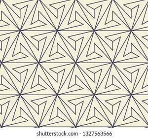 Navy on cream, Islamic sacred geometric design, simple line art, seamless repeat vector pattern

