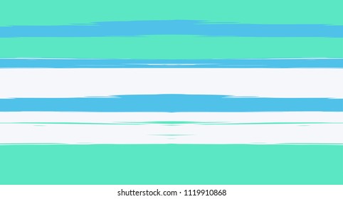 Navy Paintbrush Horizontal Seamless Sailor Stripes. Geometric Simple Retro Graffiti Maritime Texture. Hand Painted Male or Female T-Shirt Autumn Ocean Pattern. Track Blue Watercolor Sailor Stripes
