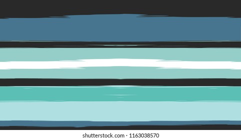 Navy Paintbrush Watercolor Seamless Sailor Stripes. Geometric Abstract Summer Maritime Texture Prints. Hand Painted Male or Female T-Shirt Winter Banner Pattern. Blue Cute Watercolor Sailor Stripes