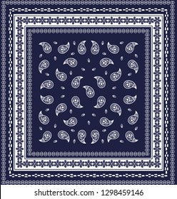 Navy Paisley Bandana Stock Vector (Royalty Free) 1298459146 | Shutterstock