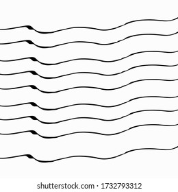 Navy Pencil Line Backdrop. Vector Trendy Texture. Stroke Ocean Card. Pencil Handmade Rough Border. Strip Marker Sea Design.