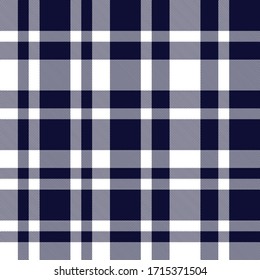 Navy Plaid, checkered, tartan seamless pattern suitable for fashion textiles and graphics