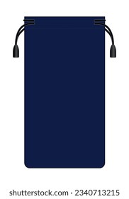 Navy Power Bank Case Bag Template On White Background, Vector File.