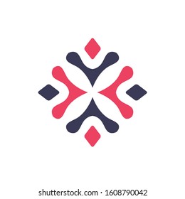 navy and red abstract logo design
