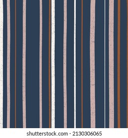 Navy, rush and blush colored irregular artistic stripe pattern