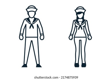 Navy sailors, Navy army, Uniform and People icons