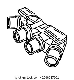 Navy Seal Night Vision Goggles Part of Military and Navy Force Equipments Hand Drawn Icon Set Vector.