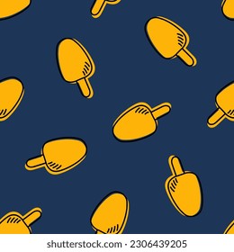 Navy seamless pattern with yellow ice cream